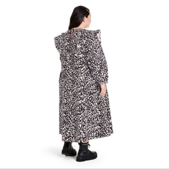 NWT Sandy Liang for Target Leopard-Print Long Sleeve Dress - Picture 8 of 11